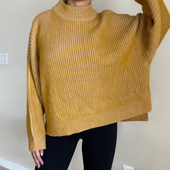 TOPSHOP Mock Neck Sweater in Mustard Size 8-10 Petite - Picture 10 of 11